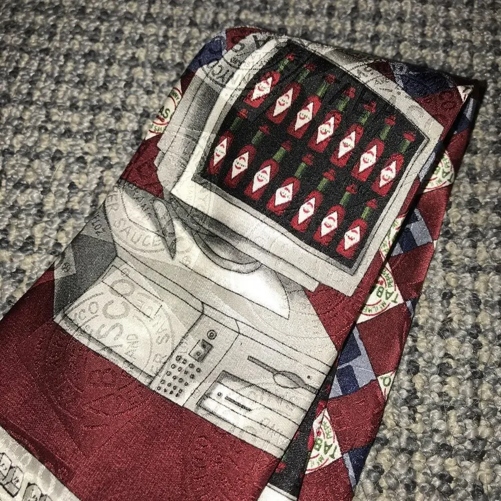 Tabasco Brand Tie “Home Computer” Multicolored‎ EUC